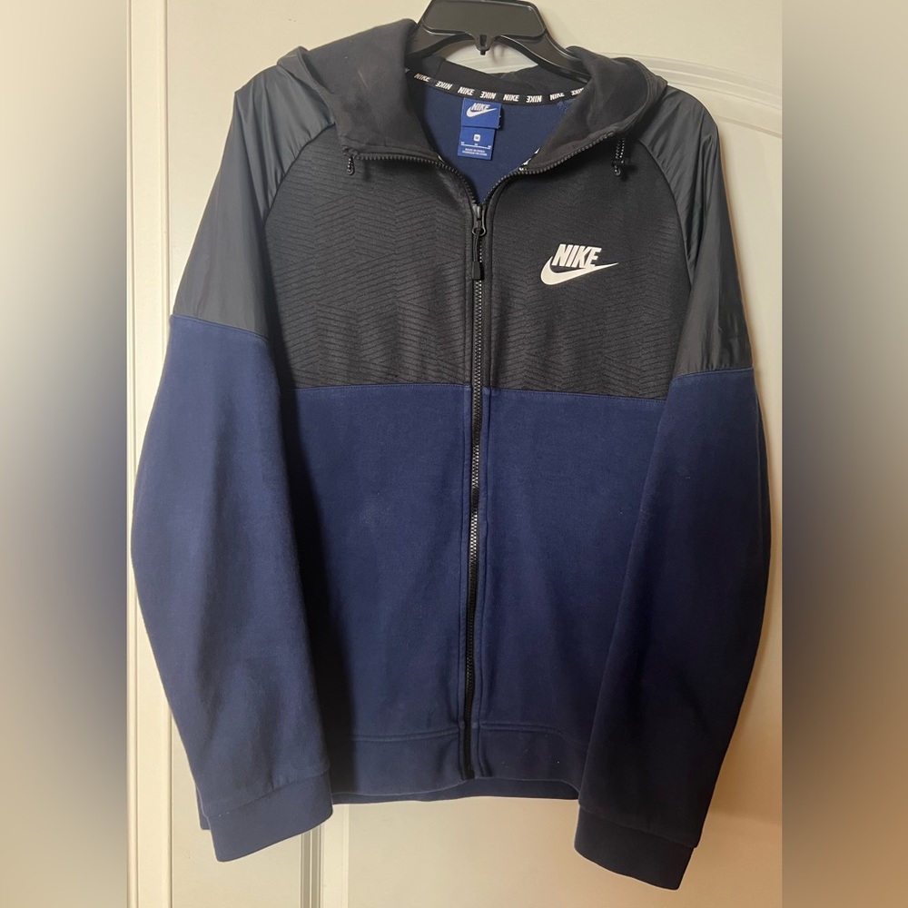 Nike Men’s Full Zip Advance 15 lined Hoodie/Hooded Jacket Navy Sz MEDIUM~GUC